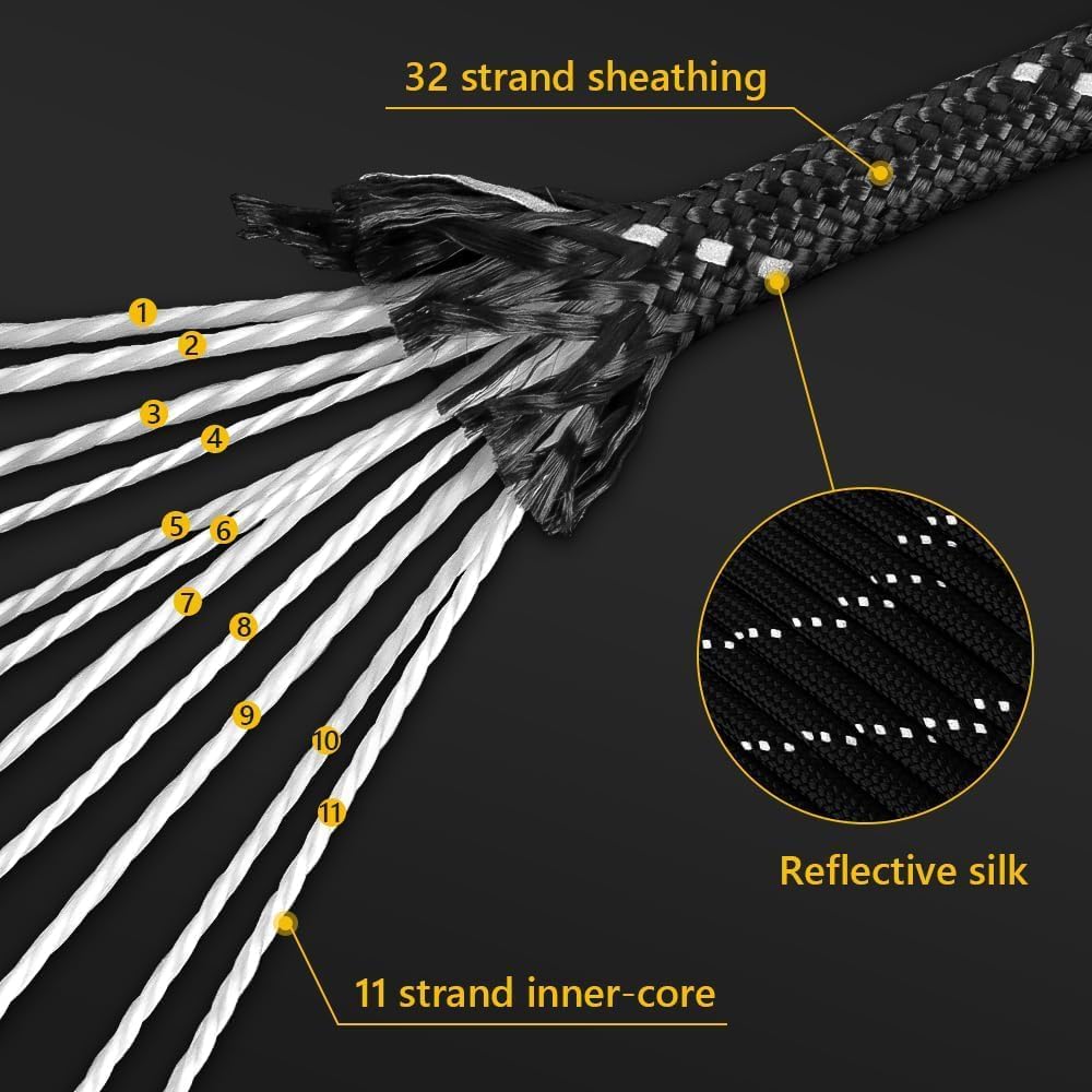 750lb Reflective Paracord Rope - Para Cord 1000Ft บทวิจารณ์และราคา