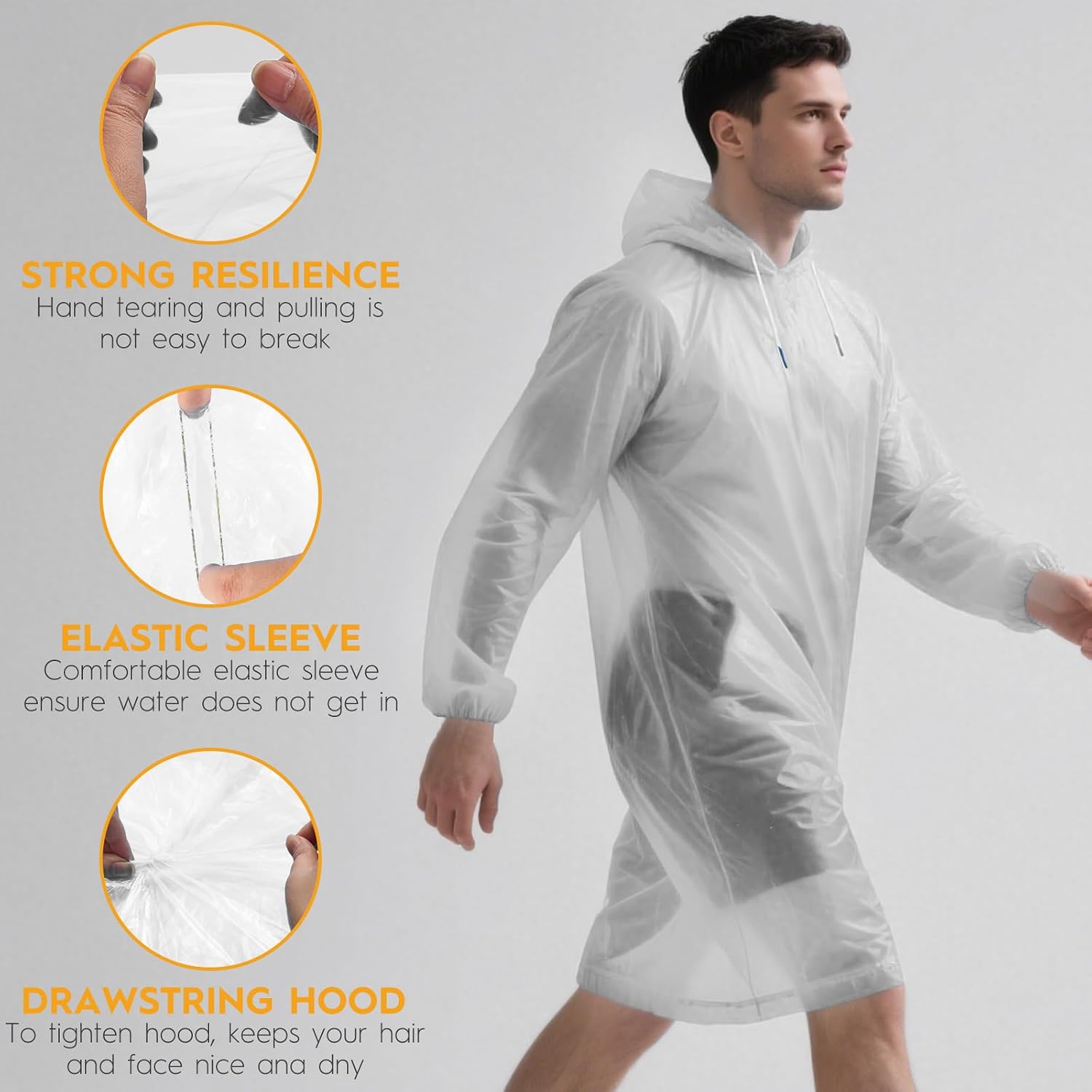Disposable Rain Ponchos for Ad - Emergency Poncho Rain บทวิจารณ์และราคา