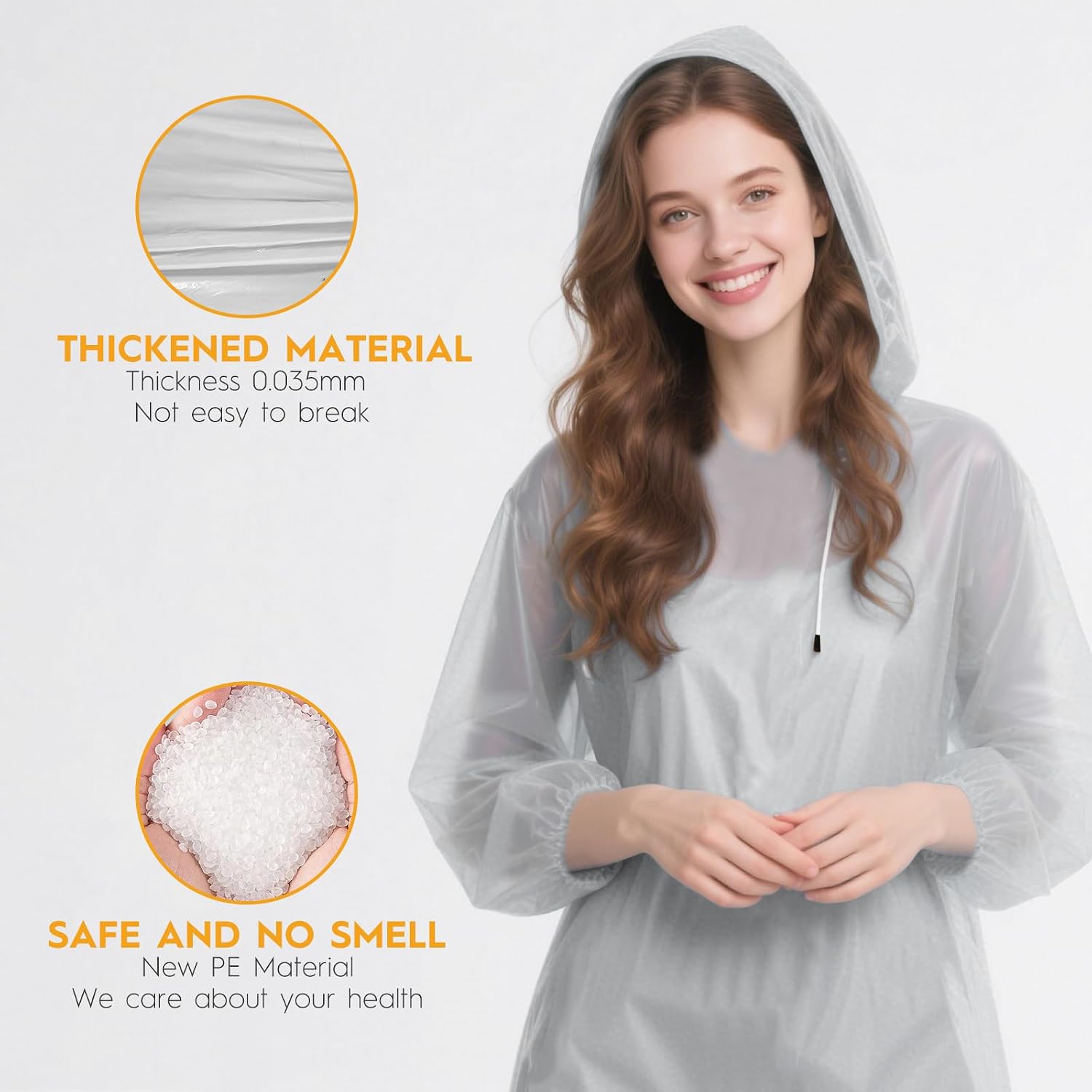 Disposable Rain Ponchos for Ad - Emergency Poncho Rain บทวิจารณ์และราคา