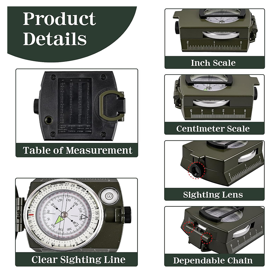 Tactical Survival Compass - Wa - Compass Lensatic บทวิจารณ์และราคา