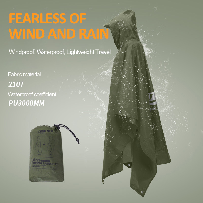 3 In 1 Outdoor Raincoat Hooded - Emergency Poncho Rain บทวิจารณ์และราคา