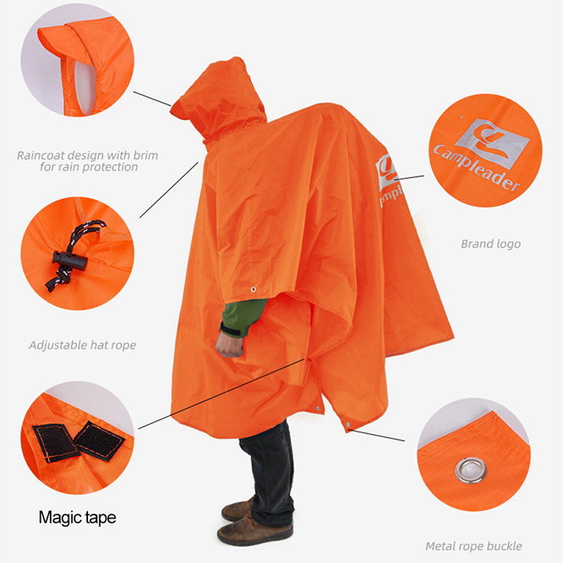 3 In 1 Outdoor Raincoat Hooded - Emergency Poncho Rain บทวิจารณ์และราคา