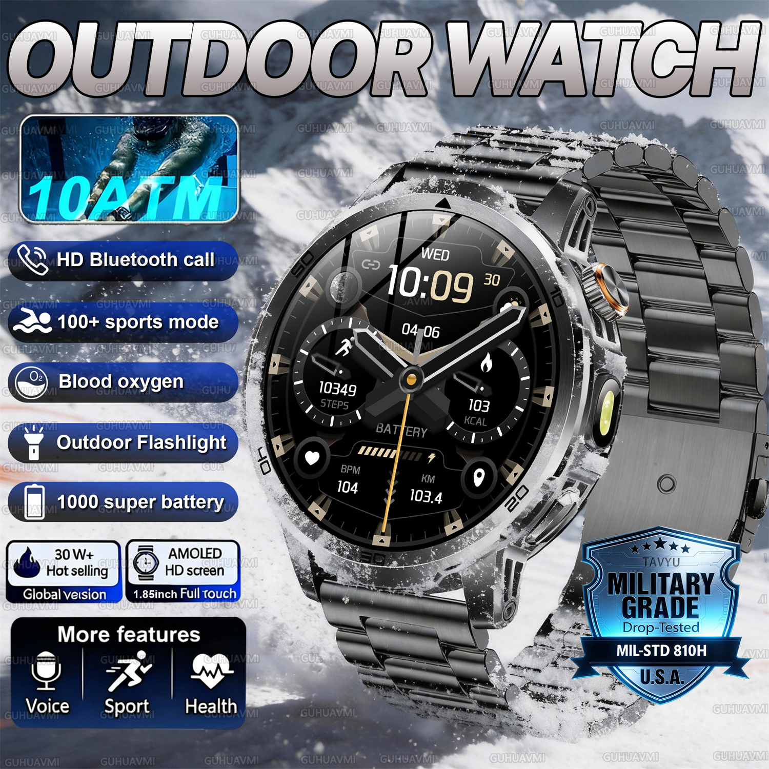 2026 New outdoor Smart watch M - Compass Lensatic บทวิจารณ์และราคา