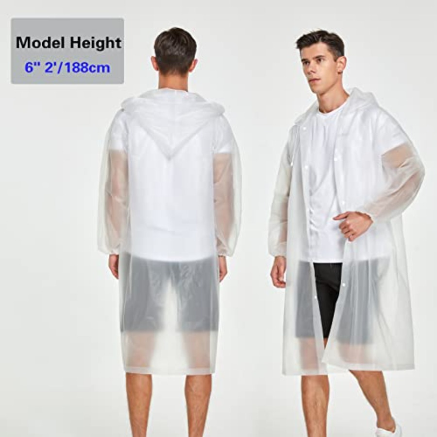 2 Pack Waterproof Rain Ponchos - Emergency Poncho Rain บทวิจารณ์และราคา