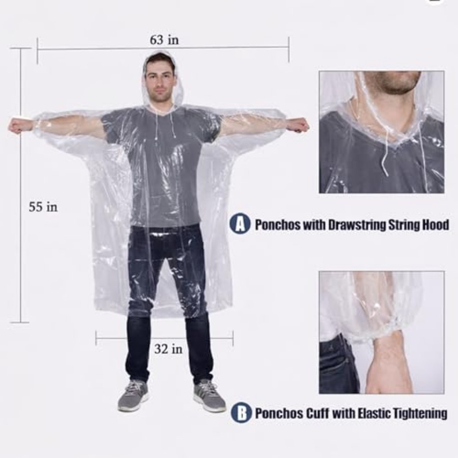 Mindful Design Rain Ponchos wi - Emergency Poncho Rain บทวิจารณ์และราคา