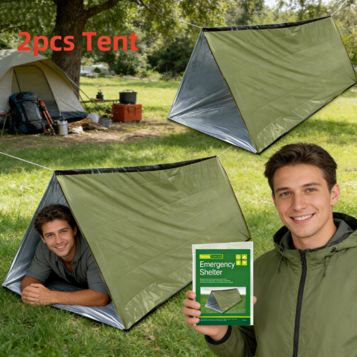 2Pcs Reflective Mylar Tent Lig - Emergency Mylar Tent บทวิจารณ์และราคา