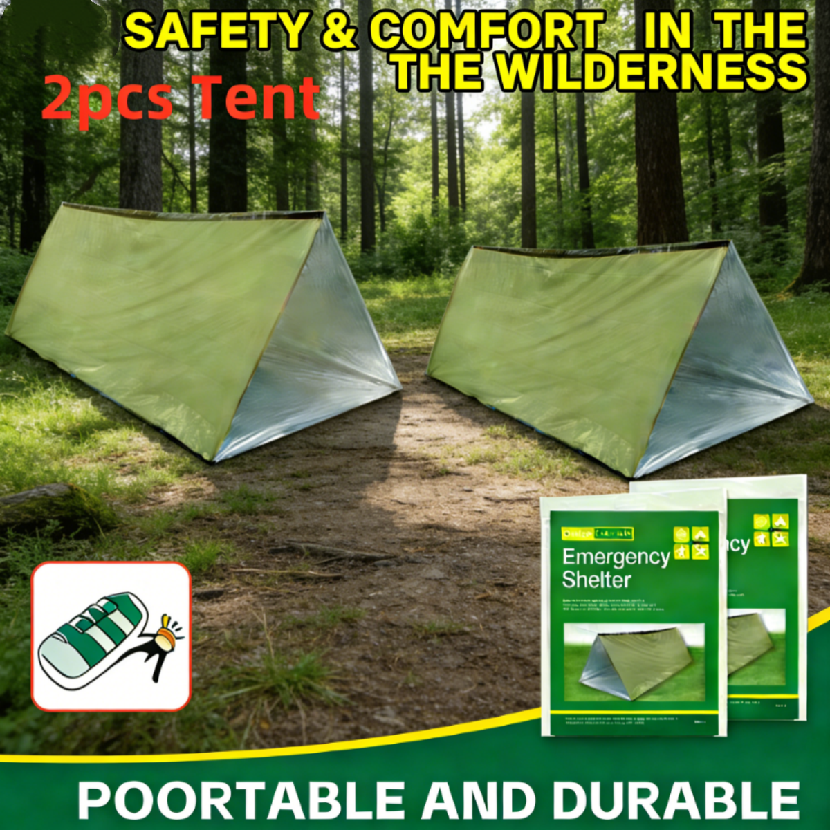 2Pcs Reflective Mylar Tent Lig - Emergency Mylar Tent บทวิจารณ์และราคา