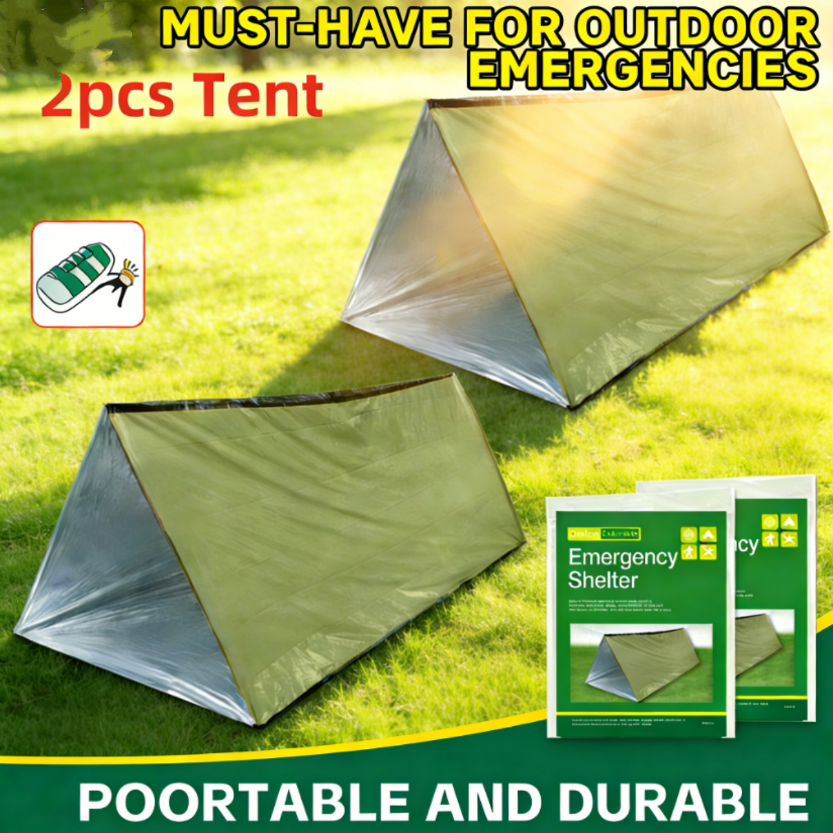 2Pcs Reflective Mylar Tent Lig - Emergency Mylar Tent บทวิจารณ์และราคา