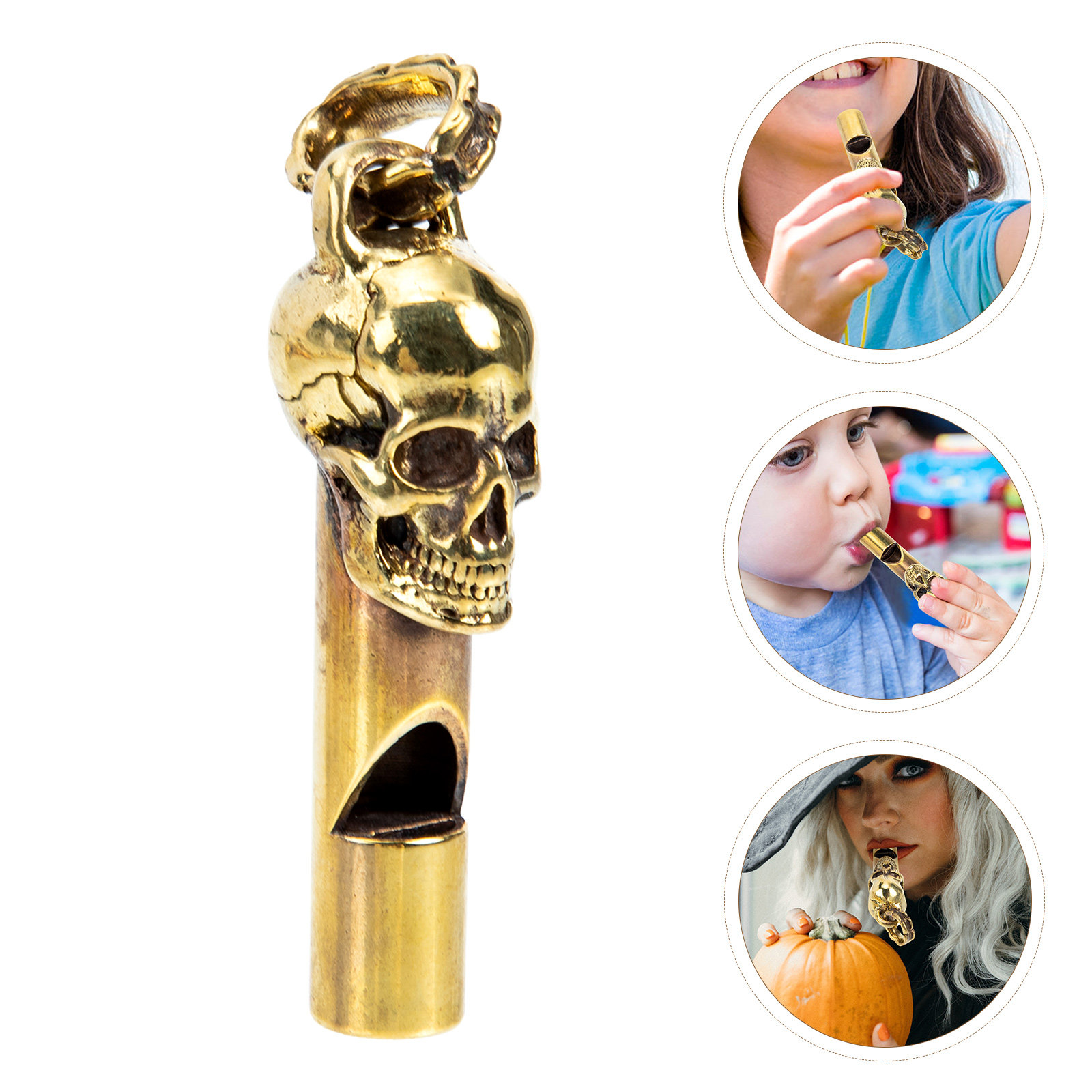Copper Whistle Skull Head Shap - Emergency Whistle Loud บทวิจารณ์และราคา