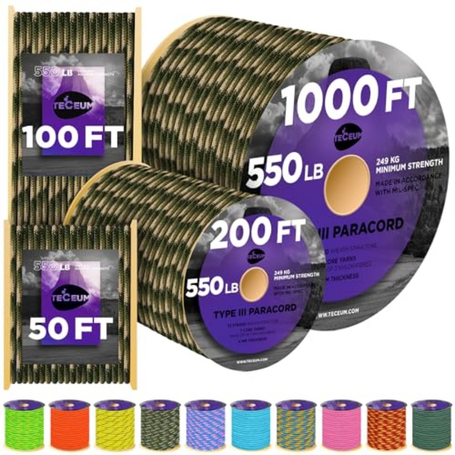 Reflective Paracord Rope 1000  - Para Cord 1000Ft บทวิจารณ์และราคา