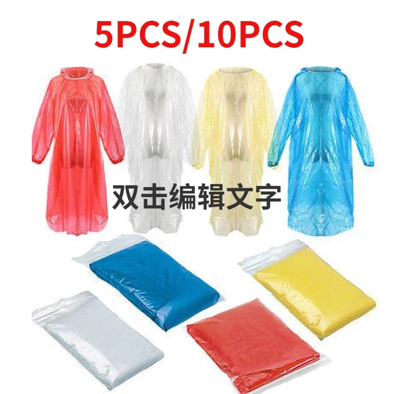 5/10PC Disposable Raincoat Adu - Emergency Poncho Rain บทวิจารณ์และราคา