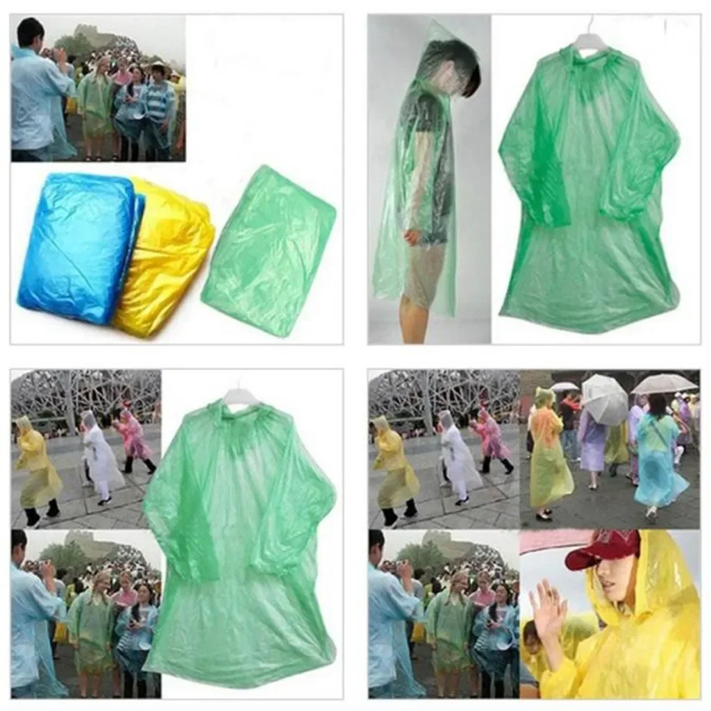 5/10PC Disposable Raincoat Adu - Emergency Poncho Rain บทวิจารณ์และราคา