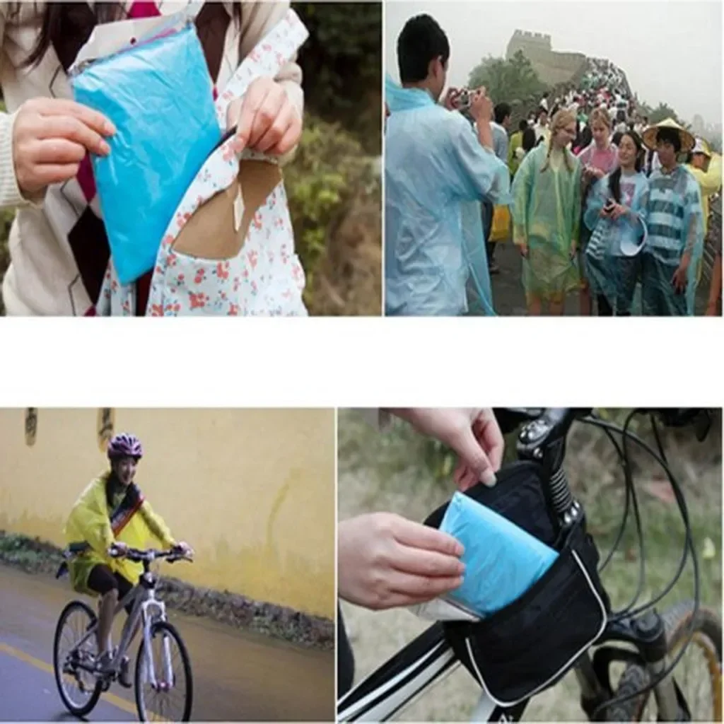 5/10PC Disposable Raincoat Adu - Emergency Poncho Rain บทวิจารณ์และราคา