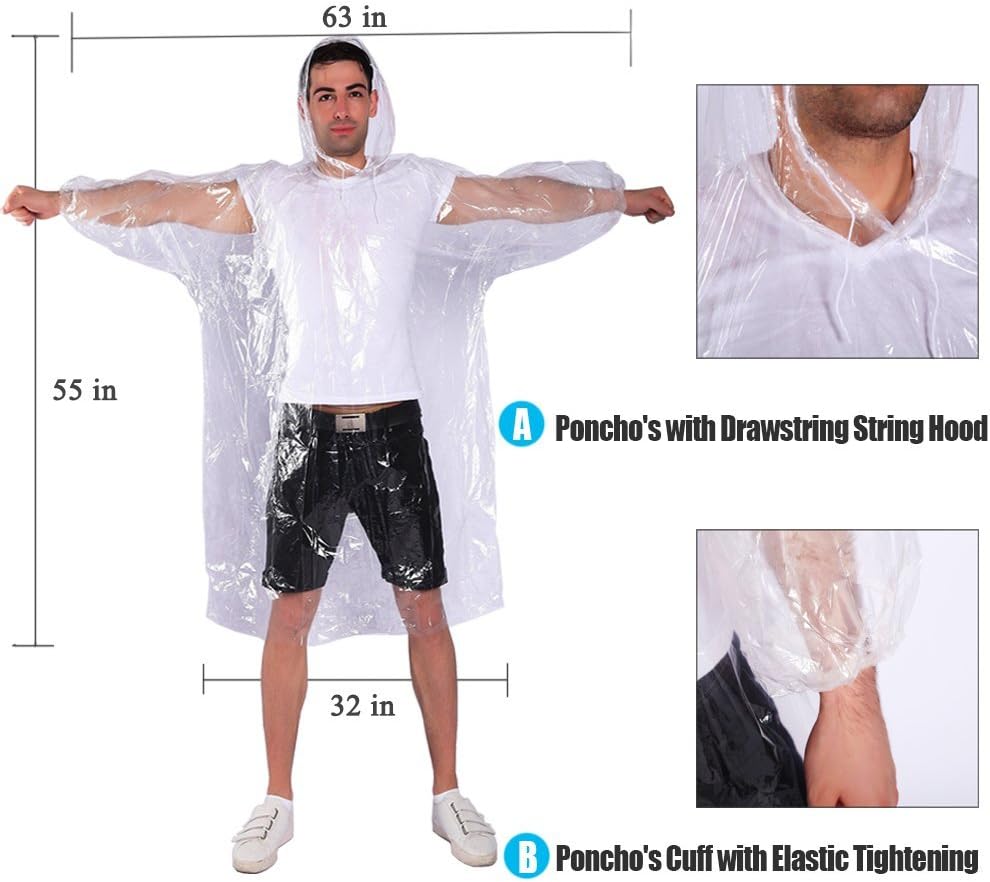 Emergency Disposable Rain Ponc - Emergency Poncho Rain บทวิจารณ์และราคา