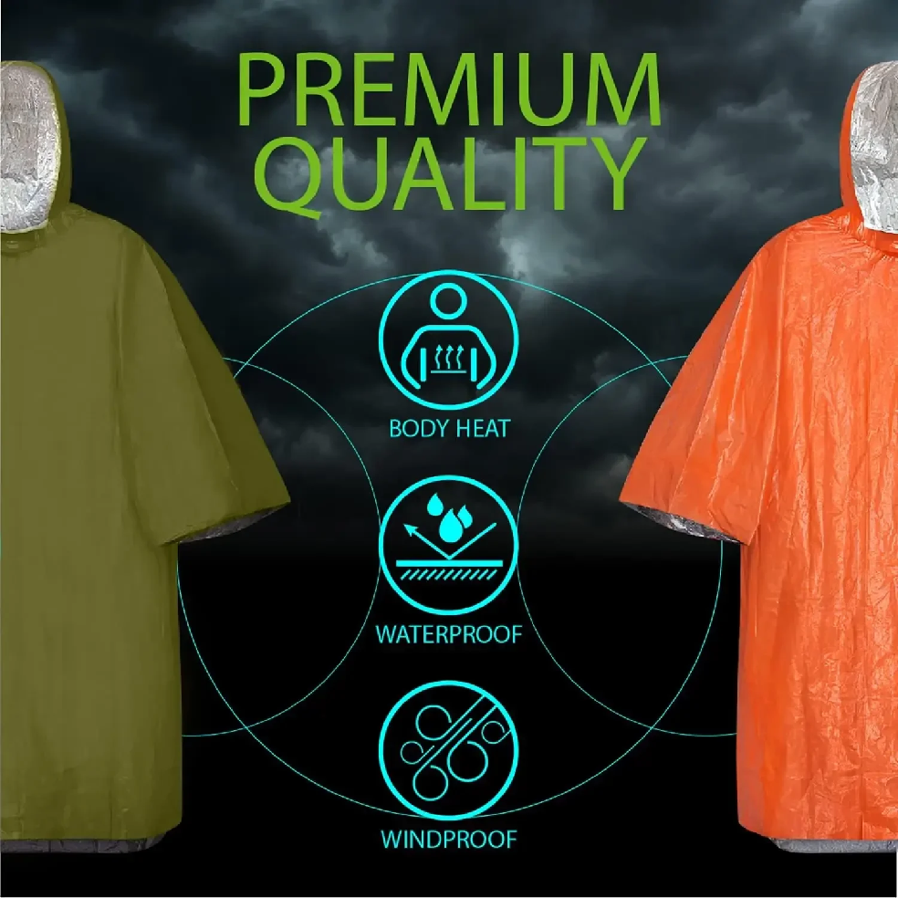 Emergency Rain Poncho Hood Reu - Emergency Poncho Rain บทวิจารณ์และราคา